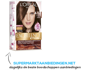 L’Oréal Excellence crème 4.32 zonnig middenbruin aanbieding