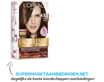 L'Oréal Excellence crème 4.32 zonnig middenbruin aanbieding