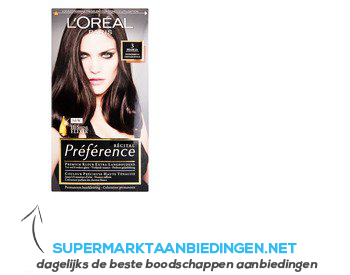 L'Oréal Préférence donkerbruin 3 aanbieding