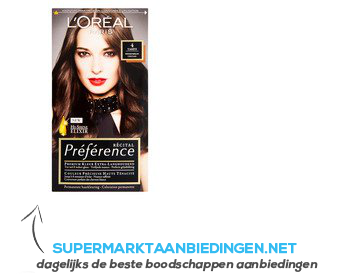 L'Oréal Préférence middenbruin 4 aanbieding