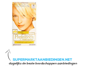 buitenste steenkool Baan L'Oréal Préférence superlicht goudblond 02 aanbieding | Supermarkt  Aanbiedingen