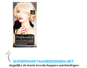 L'Oréal Préférence zeer lichtblond 9 aanbieding