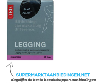 LTBD Legging microfibre 44-48 zwart aanbieding
