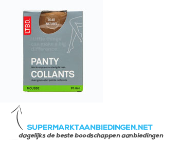 LTBD Panty mousse 20 den 36-40 naturel aanbieding