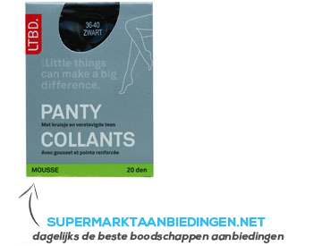 LTBD Panty mousse 20 den 36-40 zwart aanbieding