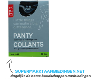 LTBD Panty mousse 20 den 44-48 zwart aanbieding