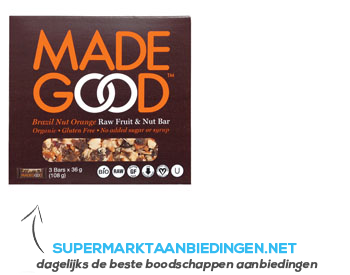 Madegood Brazil nut orange raw fruit-nut bar aanbieding