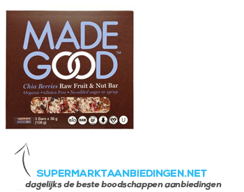 Madegood Chia berries raw fruit-nut bar aanbieding