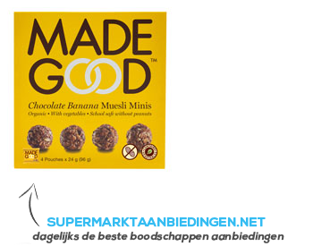 Madegood Chocolate banana muesli minis organic aanbieding