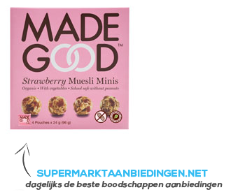 Madegood Strawberry muesli minis organic aanbieding