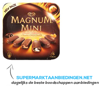 Magnum Mini double caramel double chocolate aanbieding