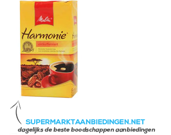 Melitta Harmonie cafeïnevrij snelfiltermaling aanbieding