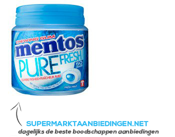 Mentos Gum bottle pure fresh mint aanbieding