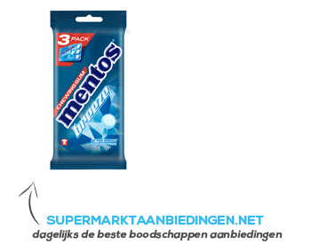 Mentos Gum breeze peppermint 3-pack aanbieding