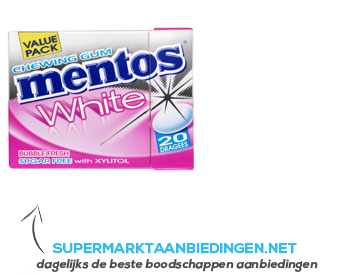 Mentos Gum White bubblefresh chewing gum aanbieding