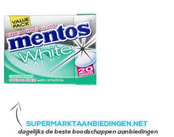 Mentos Gum White greenmint chewing gum aanbieding
