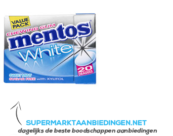 Mentos Gum White sweetmint fliptop aanbieding