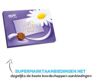 Milka Lila thanks pralines aanbieding