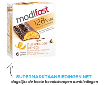 Modifast Snackreep sinaasappel/ chocola aanbieding