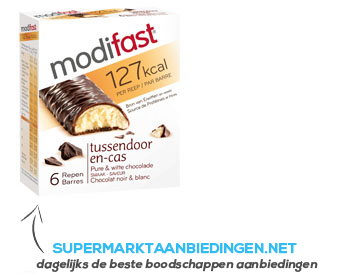 Modifast Snackrepen pure en witte chocolade aanbieding