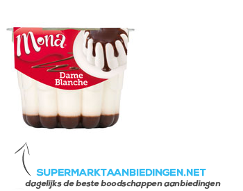 Mona Pudding dame blanche met saus aanbieding