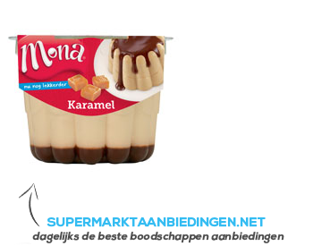 Mona Pudding karamel met chocoladesaus