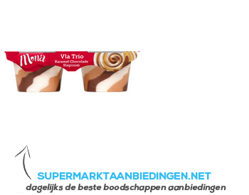 Mona Vla trio karamel/ chocolade/ slagroom aanbieding