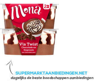 Mona Vla twist chocolade met slagroom aanbieding
