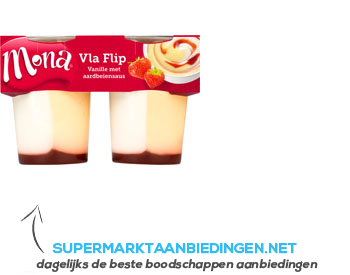 Mona Vlaflip vanillevla/ yoghurt/ aardb.saus aanbieding