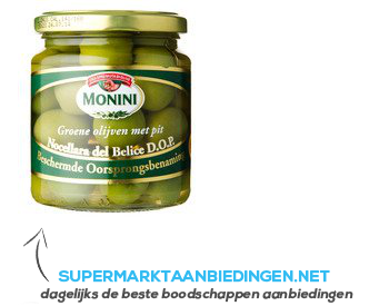 Monini Nocellara belice groene olijven met pit aanbieding
