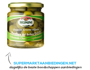 Monini Nocellara belice groene olijven pitloos aanbieding