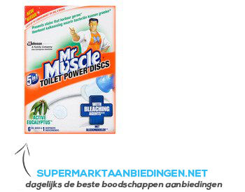 Mr Muscle Fresh discs houder eucalyptus aanbieding