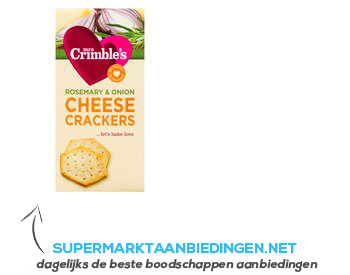 Mrs Crimbles Rosemary/ onion cheese crackers glutenvr aanbieding