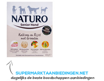 Naturo Kalkoen en rijst voor de senior hond aanbieding