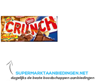 Nestlé Crunch chocolade tablet melk biscuit aanbieding