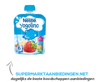 Nestlé Yogolino knijpzakje aardbei-appel 6 aanbieding