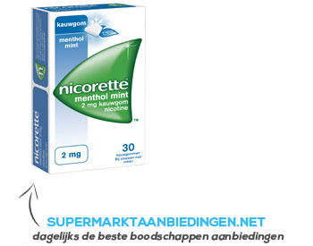 Nicorette Kauwgom mint 2 mg aanbieding