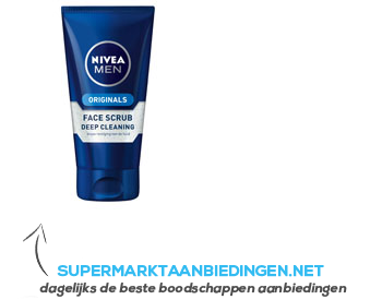 Nivea For men face scrub deep cleaning aanbieding