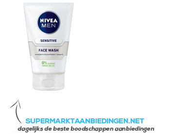 Nivea For men face wash sensitive aanbieding