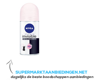 Nivea Invisible black & white clear roll-on aanbieding