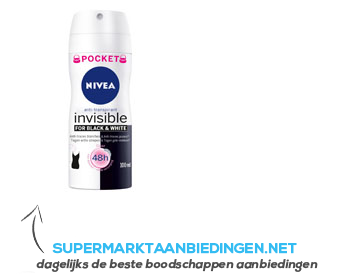 Nivea Invisible black & white pocket spray aanbieding