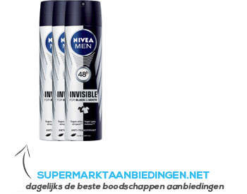 Nivea Men invisible black & white deospray aanbieding