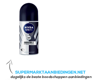 Nivea Men invisible black & white pow. roll-on aanbieding