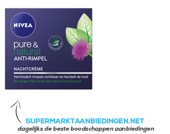 Nivea Pure & natural anti-age nachtcreme aanbieding