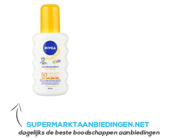 Nivea Sun kids spray protect & sensitiveSPF 50 aanbieding