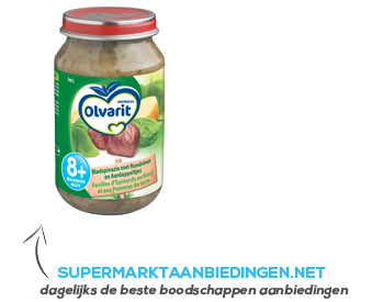 Olvarit Bladspinazie aardappel/ rundvlees 8 mnd aanbieding