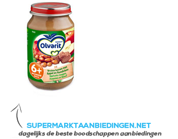 Olvarit Bruine bonen/ appel/ rundvlees 6 mnd aanbieding