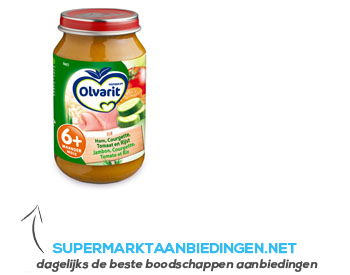 Olvarit Courgette/ tomaat/ rijst/ ham 6 mnd aanbieding