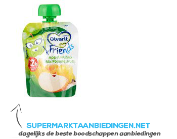 Olvarit Friends knijpzakje appel/ fruitmoes aanbieding