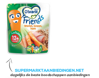 Olvarit Friends wortel linzen ham 12 mnd aanbieding